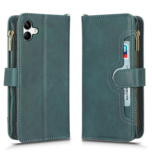 Leather Case Stands Flip Cover Holder BY2 for Samsung Galaxy A04 4G Green
