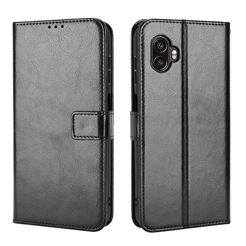 Leather Case Stands Flip Cover Holder BY2 for Samsung Galaxy XCover 6 Pro 5G Black