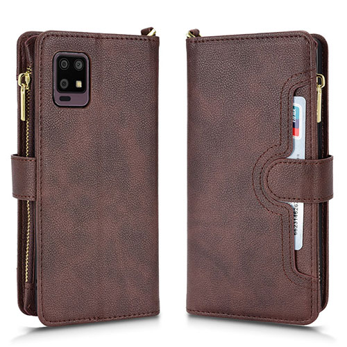 Leather Case Stands Flip Cover Holder BY2 for Sharp Aquos Zero6 Brown