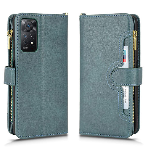 Leather Case Stands Flip Cover Holder BY2 for Xiaomi Redmi Note 12 Pro 4G Green