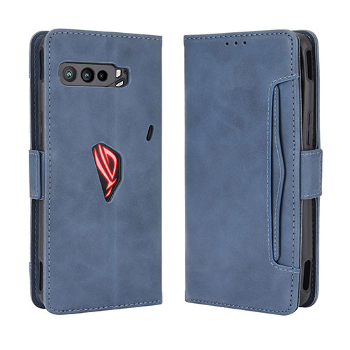 Leather Case Stands Flip Cover Holder BY3 for Asus ROG Phone 3 Strix ZS661KS Blue