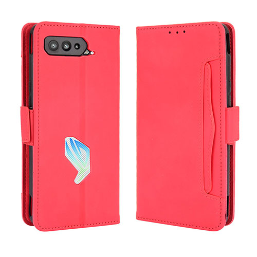 Leather Case Stands Flip Cover Holder BY3 for Asus ROG Phone 5s Red