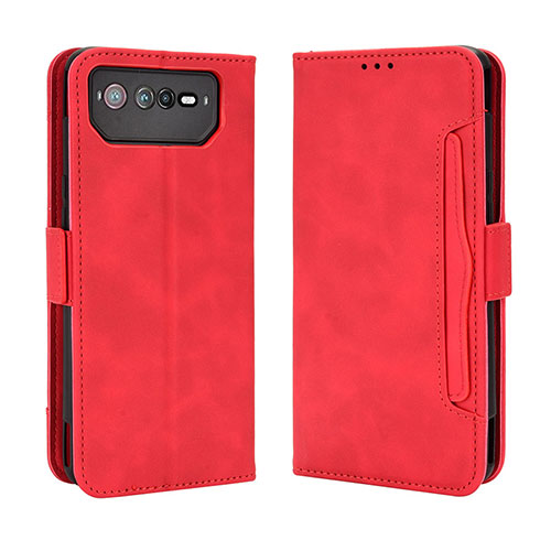 Leather Case Stands Flip Cover Holder BY3 for Asus ROG Phone 6 Red