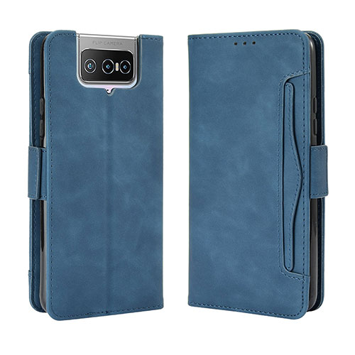 Leather Case Stands Flip Cover Holder BY3 for Asus Zenfone 7 Pro ZS671KS Blue