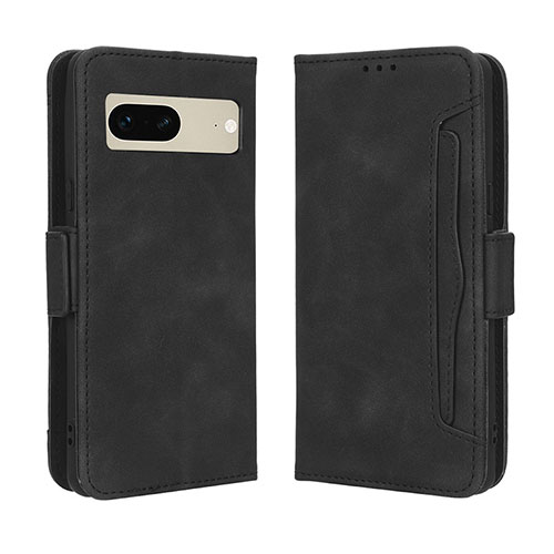 Leather Case Stands Flip Cover Holder BY3 for Google Pixel 7 5G Black