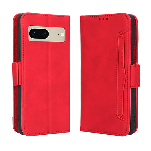 Leather Case Stands Flip Cover Holder BY3 for Google Pixel 7 5G Red