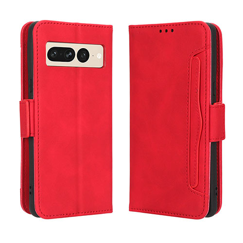 Leather Case Stands Flip Cover Holder BY3 for Google Pixel 7 Pro 5G Red