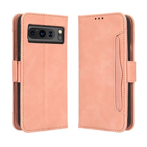 Leather Case Stands Flip Cover Holder BY3 for Google Pixel 8 Pro 5G Pink