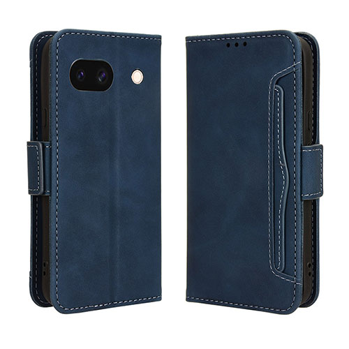 Leather Case Stands Flip Cover Holder BY3 for Google Pixel 8a 5G Blue