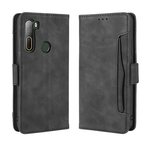 Leather Case Stands Flip Cover Holder BY3 for HTC U20 5G Black