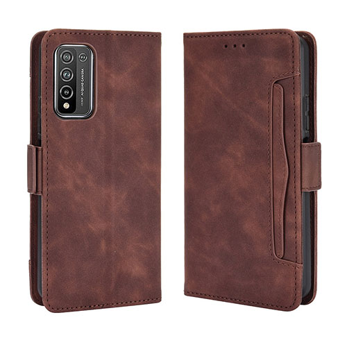 Leather Case Stands Flip Cover Holder BY3 for Huawei Honor 10X Lite Brown