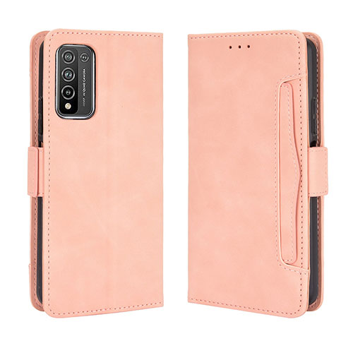 Leather Case Stands Flip Cover Holder BY3 for Huawei Honor 10X Lite Pink