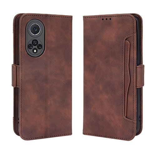 Leather Case Stands Flip Cover Holder BY3 for Huawei Honor 50 Pro 5G Brown