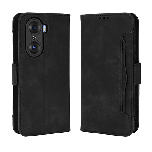 Leather Case Stands Flip Cover Holder BY3 for Huawei Honor 60 5G Black