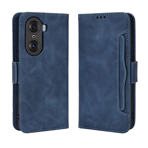 Leather Case Stands Flip Cover Holder BY3 for Huawei Honor 60 5G Blue