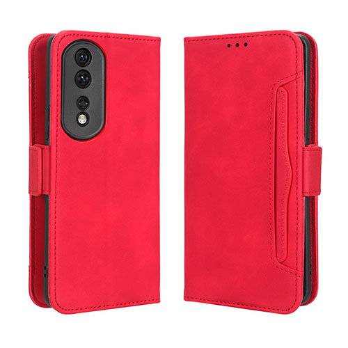 Leather Case Stands Flip Cover Holder BY3 for Huawei Honor 80 Pro 5G Red