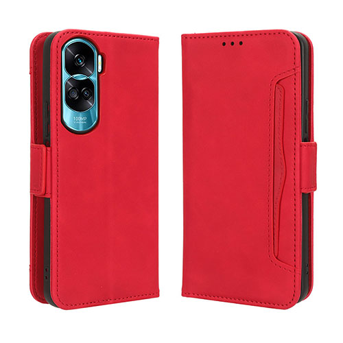 Leather Case Stands Flip Cover Holder BY3 for Huawei Honor 90 Lite 5G Red