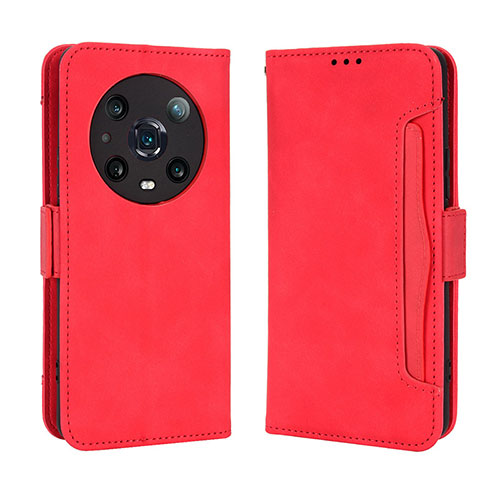 Leather Case Stands Flip Cover Holder BY3 for Huawei Honor Magic4 Pro 5G Red