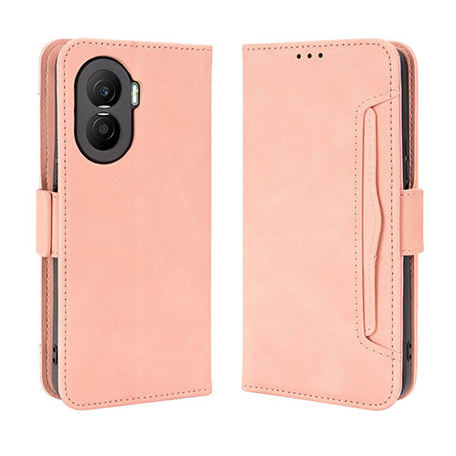 Leather Case Stands Flip Cover Holder BY3 for Huawei Honor X40i 5G Pink