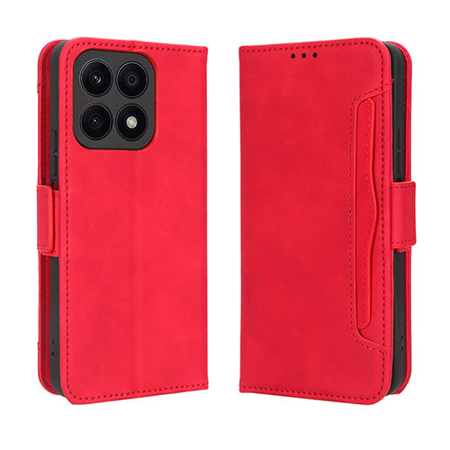 Leather Case Stands Flip Cover Holder BY3 for Huawei Honor X8a 4G Red