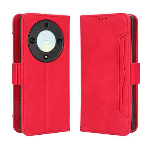 Leather Case Stands Flip Cover Holder BY3 for Huawei Honor X9a 5G Red