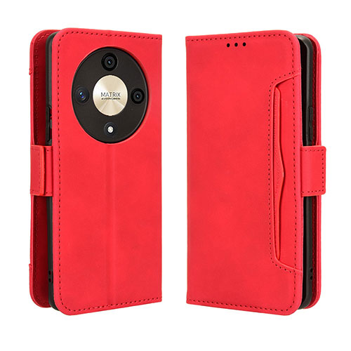 Leather Case Stands Flip Cover Holder BY3 for Huawei Honor X9b 5G Red