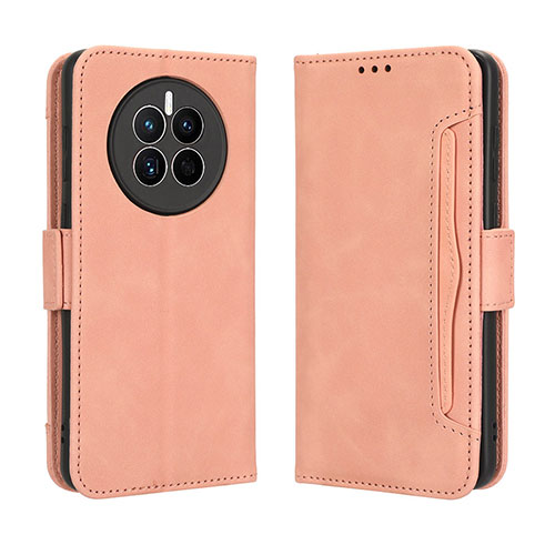 Leather Case Stands Flip Cover Holder BY3 for Huawei Mate 50E Pink