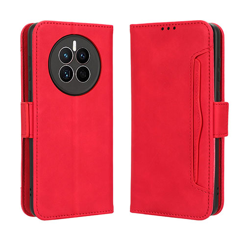 Leather Case Stands Flip Cover Holder BY3 for Huawei Mate 50E Red