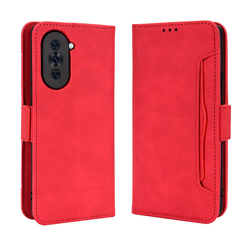 Leather Case Stands Flip Cover Holder BY3 for Huawei Nova 10 Pro Red