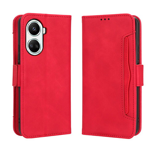 Leather Case Stands Flip Cover Holder BY3 for Huawei Nova 10 SE Red