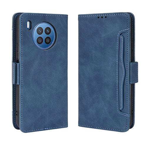 Leather Case Stands Flip Cover Holder BY3 for Huawei Nova 8i Blue