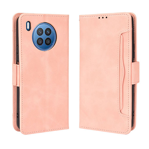 Leather Case Stands Flip Cover Holder BY3 for Huawei Nova 8i Pink