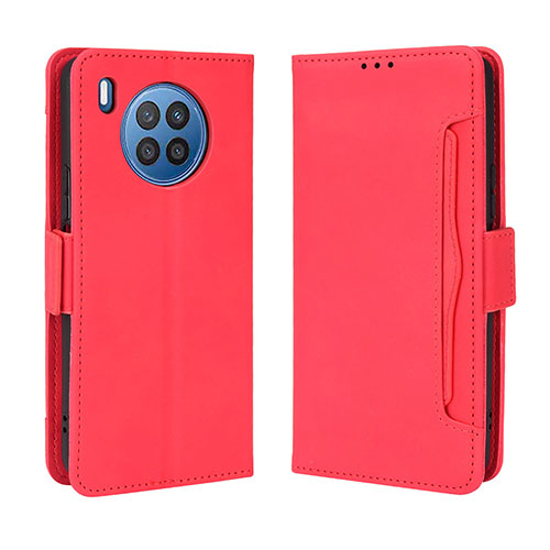 Leather Case Stands Flip Cover Holder BY3 for Huawei Nova 8i Red