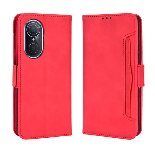 Leather Case Stands Flip Cover Holder BY3 for Huawei Nova 9 SE Red