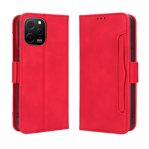 Leather Case Stands Flip Cover Holder BY3 for Huawei Nova Y61 Red