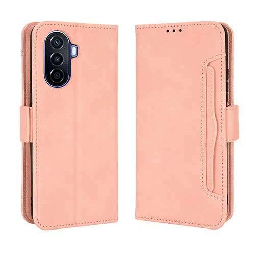 Leather Case Stands Flip Cover Holder BY3 for Huawei Nova Y71 Pink