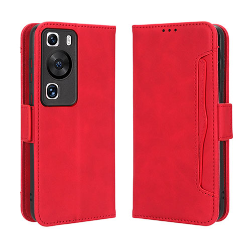 Leather Case Stands Flip Cover Holder BY3 for Huawei P60 Pro Red