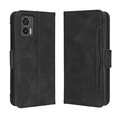 Leather Case Stands Flip Cover Holder BY3 for Motorola Moto Edge 30 Lite 5G Black