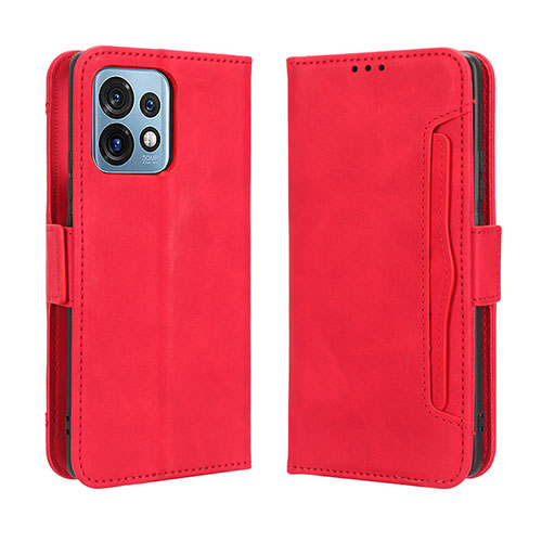 Leather Case Stands Flip Cover Holder BY3 for Motorola Moto Edge 40 Pro 5G Red