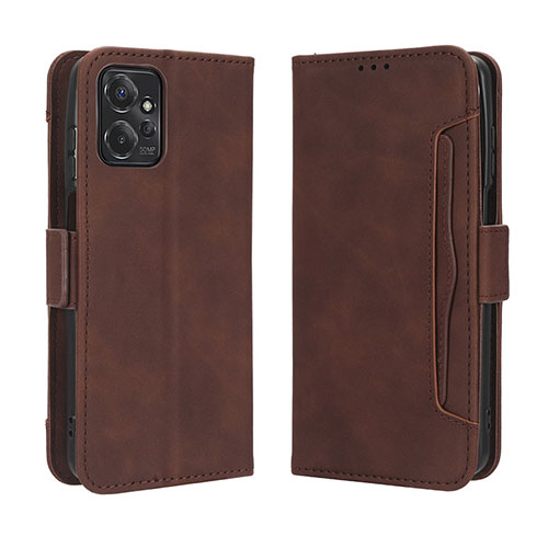 Leather Case Stands Flip Cover Holder BY3 for Motorola Moto G Power 5G (2023) Brown