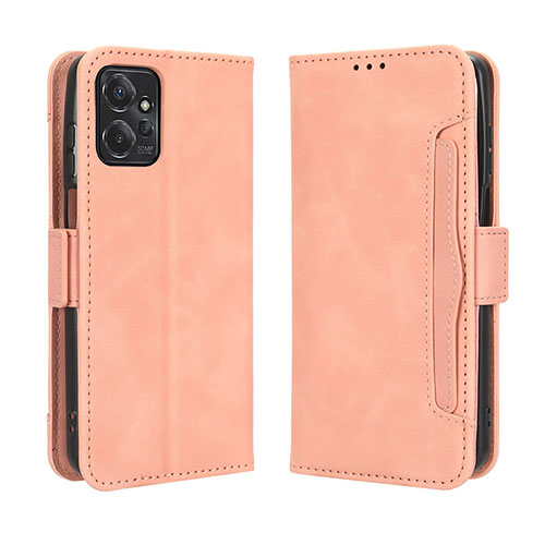 Leather Case Stands Flip Cover Holder BY3 for Motorola Moto G Power 5G (2023) Pink