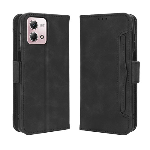 Leather Case Stands Flip Cover Holder BY3 for Motorola Moto G Stylus (2023) 4G Black