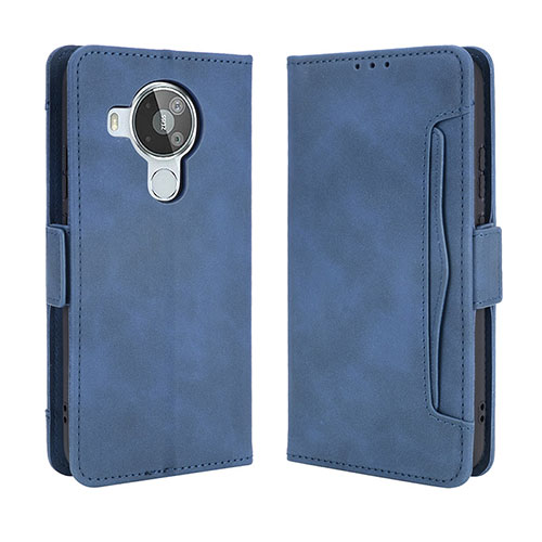 Leather Case Stands Flip Cover Holder BY3 for Nokia 7.3 Blue