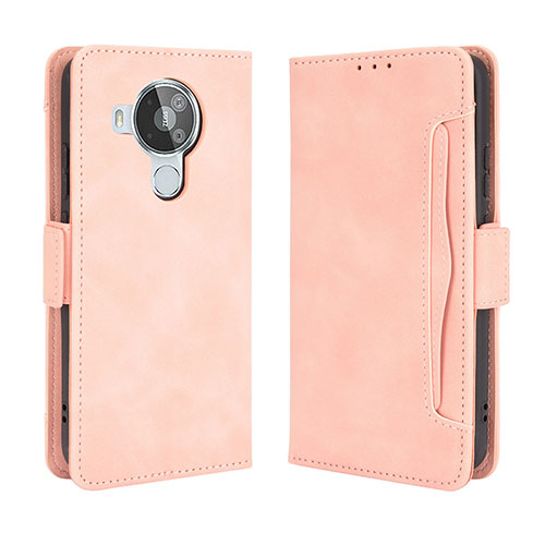 Leather Case Stands Flip Cover Holder BY3 for Nokia 7.3 Pink