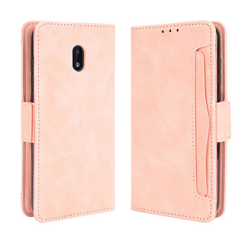 Leather Case Stands Flip Cover Holder BY3 for Nokia C01 Plus Pink