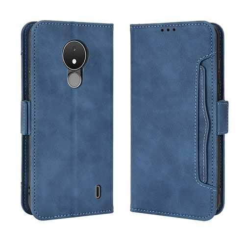 Leather Case Stands Flip Cover Holder BY3 for Nokia C21 Blue