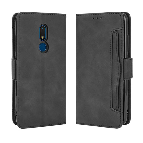 Leather Case Stands Flip Cover Holder BY3 for Nokia C3 Black