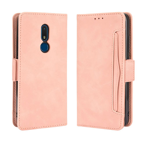 Leather Case Stands Flip Cover Holder BY3 for Nokia C3 Pink