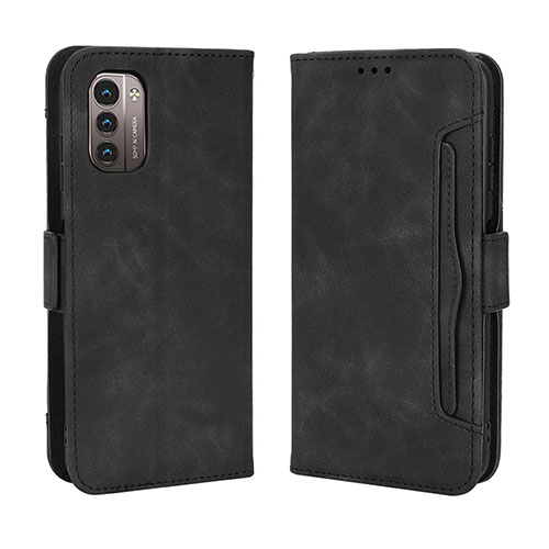 Leather Case Stands Flip Cover Holder BY3 for Nokia G21 Black