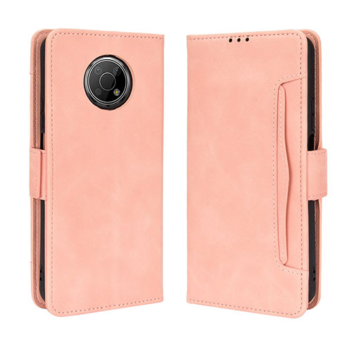 Leather Case Stands Flip Cover Holder BY3 for Nokia G300 5G Pink